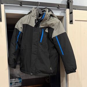 Gerry Weber Black and Gray Kids Puffer Jacket with Blue Details